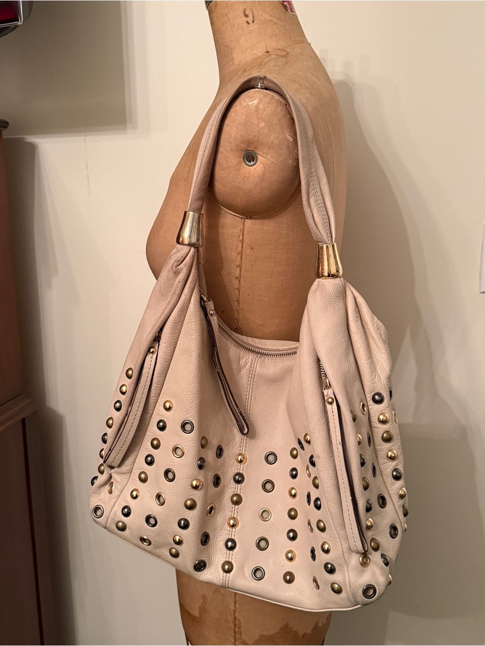 B. Makowsky Studded Slouchy Hobo Bag - Picture 5 of 10